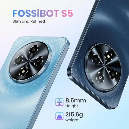 Miniatura 6 de FOSSIBOT Teléfono celular S5 Android 15 (2026), 16GB+128GB/2TB teléfono desbloqueado, pantalla de 6.88 pulgadas, batería 6000mAh 4G Dual Sim