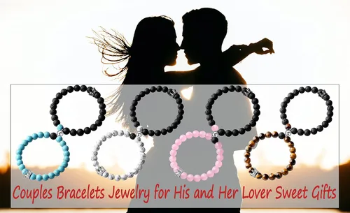 Miniatura 5 de MAIBAOTA Pulseras para parejas para regalos de cristal de Navidad Piedra Sin gemas
