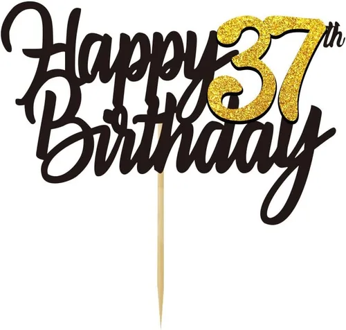 Miniatura 12 de Decoración para tarta de cumpleaños número 24 con purpurina para 24 años, decoraciones de cumpleaños de 24 años, decoraciones doradas para tartas