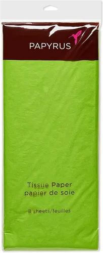 Miniatura 5 de Papyrus 8 hojas de papel de seda verde lima de 20 x 26 pulgadas para el día del padre, graduación, cumpleaños y todas las ocasiones