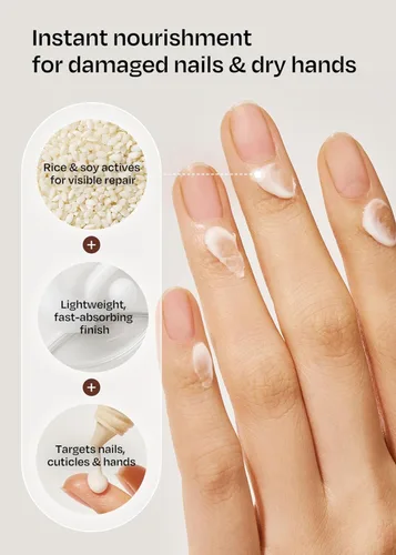 Miniatura 2 de ohora Natural Care Rice Plumping Cutticle Serum - Suero hidratante para uñas con extracto de arroz y soja, colágeno, vitamina E y péptidos