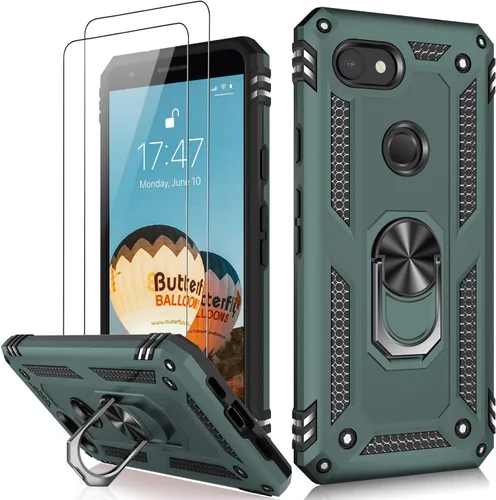 Miniatura 74 de LUMARKE Funda para Google Pixel 5 con protector de pantalla, pasa 16 pies, probada en caídas, grado militar, con soporte de anillo magnético, Rojo