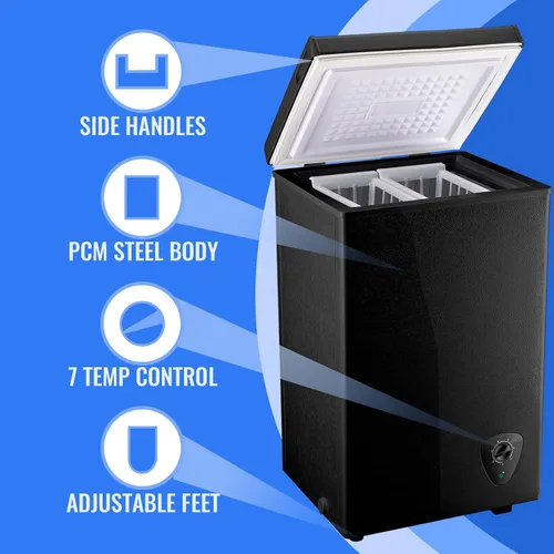 Miniatura 5 de WANAI - Congelador de pecho mini congelador profundo con capacidad compacta congeladores de congelación rápida para el hogar, oficina, dormitorio