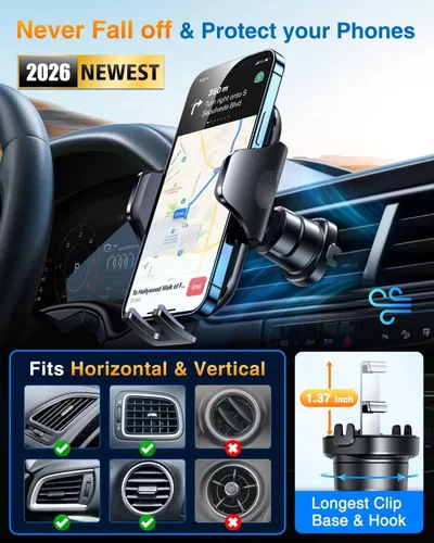 Miniatura 6 de VANMASS Los mejores soportes para teléfono de su coche Soporte para teléfono de coche de grado militar definitivo【Certificados de patente
