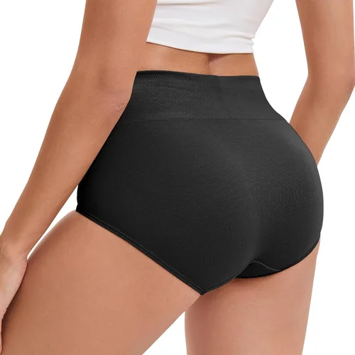 Miniatura 5 de Ropa interior de algodón para mujer, de cintura alta, braguitas elásticas de cobertura completa