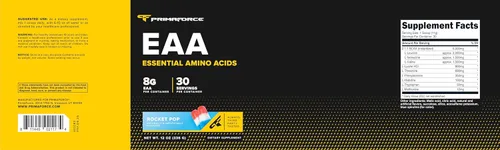 Miniatura 5 de Primaforce Polvo EAA (30 porciones, sabor Rocket Pop) – Aminoácidos esenciales para entrenamiento pre/intra y recuperación – Sin OMG y sin gluten