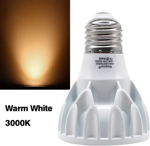 Miniatura 2 de PAR20 Bombilla LED de 12 W, regulable, 3000 K, blanco suave, foco COB ángulo de haz de 24°, base E26 para iluminación empotrada, campana extractora