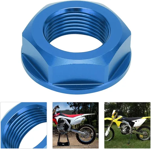 Miniatura 6 de Fydun M22x1.5 - Tuerca de bloqueo de eje de rueda de aluminio para motocicleta, repuesto para para (azul)