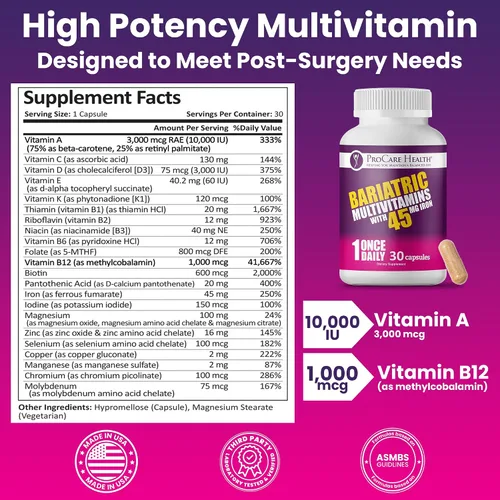 Miniatura 3 de Once Daily Bariatric Multivitamin Cápsula 45 mg de hierro 30