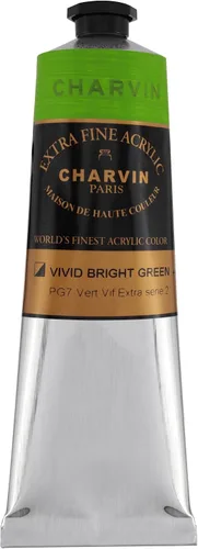 Miniatura 80 de Charvin Pintura acrílica profesional extrafina – verde absenta, tubo de 2.1 fl oz, pigmentos de triple fresado, resistente a la luz, pinturas