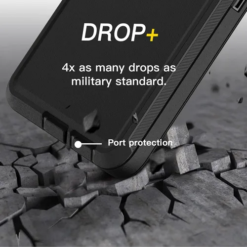 Miniatura 4 de AICase Funda para Samsung A22 4G, resistente protección contra caídas, cuerpo completo, resistente a prueba de golpes, a prueba de polvo, grado Negro