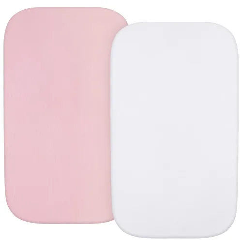 Miniatura 12 de Sábanas ajustadas de moisés compatibles con el moisés Fisher-Price Soothing Motions/Luminate y el moisés portátil Chicco LullaGo Anywhere, paquete