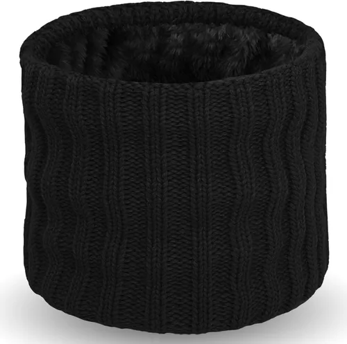 Miniatura 26 de Wandx Polaina de forro polar para niños y niñas, para invierno, para clima frío, cubierta facial de punto de rayas anchas para niños y niñas
