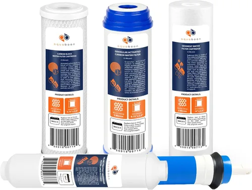 Aquaboon Kit de filtro de agua de ósmosis inversa de 5 etapas con membrana RO 100GPD - Cartuchos de repuesto para filtro de agua debajo del
