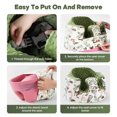 Miniatura 3 de Funda de asiento compatible con asiento Bumbo y Nuby, funda suave y transpirable para bebé, niña y niño, solo funda Bosque