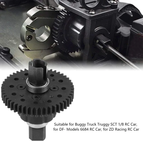Miniatura 6 de VGEBY Bloqueo RC Center Diff, engranaje de nailon 48T de alto rendimiento, diferencial medio negro para entusiastas de la deriva de carreras RC a