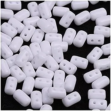 Miniatura 20 de Cilindro de cuentas de vidrio prensado Matubo Rulla de 0.35 oz con dos agujeros, 0.118 x 0.197 in, color plateado Tweedy Tweedy Silver