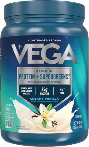 Miniatura 10 de Vega Protein and Greens Proteína en polvo, chocolate, 0.71 oz de proteína a base de plantas más verduras, vegano, sin OMG, proteína de guisante