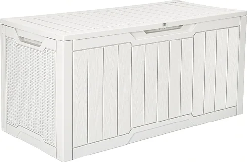 Miniatura 29 de YITAHOME Caja grande de resina de 100 galones, cajas de almacenamiento al aire libre para muebles de patio, cojines de exterior, herramientas