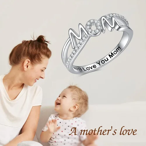 Miniatura 5 de YFN Anillos para mamá y madre para mujer, anillos de plata de ley para mujer
