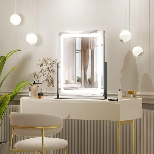 Miniatura 8 de PRIMETEK Espejo de tocador con luces, espejo de maquillaje grande de 19 x 22 pulgadas con luces, espejo de maquillaje iluminado LED, pantalla táctil