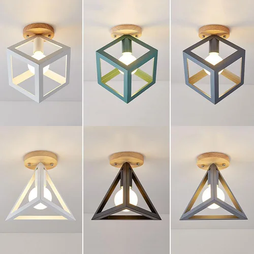 Miniatura 3 de RCIDOS Nordic - Lámpara de techo semiempotrada para el hogar, pasillo, montaje empotrado, E27, fácil de instalar, iluminación creativa para pasillo