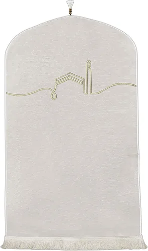 Miniatura 8 de Modefa Alfombra de oración islámica turca, felpilla tejida de lujo, Sajjadah, alfombra minimalista para oración de Ramadán, regalo de Eid, moderna