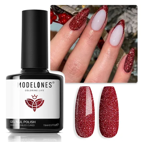 Miniatura 53 de Modelones Esmalte de uñas de gel ojo de gato arco iris con lentejuelas plateadas holográficas, esmalte de uñas de gel 9D con barra magnética, apto