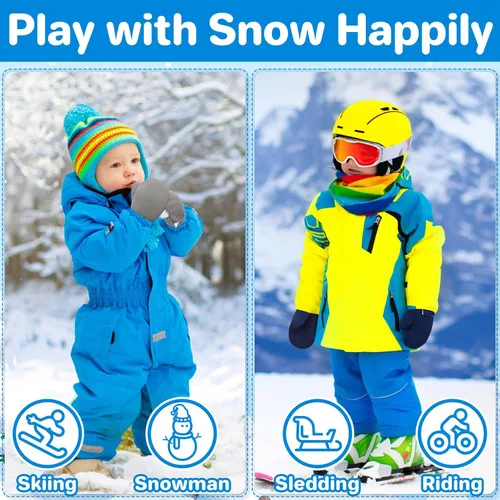 Miniatura 15 de QikQik Guantes de invierno impermeables para niños pequeños - Guantes de nieve para bebés