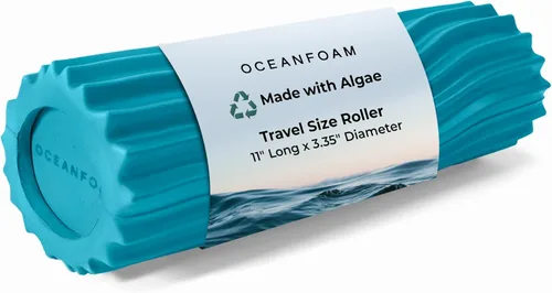 Miniatura 11 de Oceanfoam Ripple - Rodillo de espuma de viaje (11" x 3.35") Mini rodillo de espuma firme para terapia física, masaje de tejido profundo, dolor