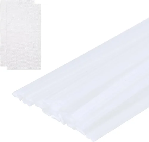 Miniatura 11 de MECCANIXITY 20 varillas de soldadura de plástico, tiras de reparación de soldadura PP de 20 pulgadas con malla de refuerzo para parachoques de Rojo