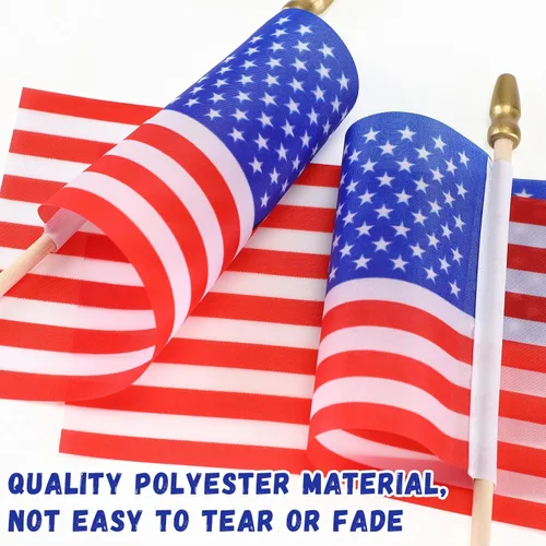Miniatura 4 de Batiyeer 1000 banderas pequeñas de Estados Unidos en palo de 4 x 6 pulgadas, mini banderas de Estados Unidos de 250 aniversario, bandera de Estados