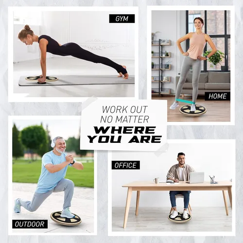 Miniatura 6 de Yes4All Versatile Wooden Wobble Balance Board, Balance Trainer for Mobility Training, Standing Desk, Core Training, Exercise Balance Stability A.