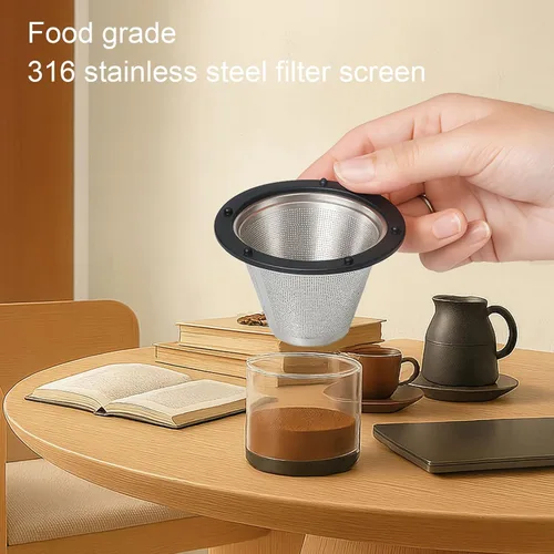 Miniatura 5 de Generic Molinillo de café eléctrico portátil con mango recargable por USB, parada automática, silencioso, ajustable, pequeño, de acero inoxidable