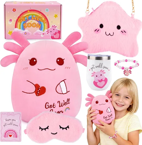 Miniatura 12 de Regalos para mujeres y niños, peluche de gato negro de 8 pulgadas, animales de peluche con texto en inglés "Get Well Soon", peluches de gato kawaii