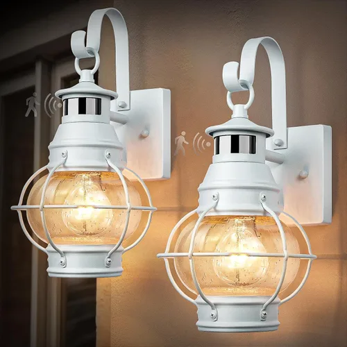 Miniatura 9 de Lamomo Luz Exterior Negra, Luces de Porche Frontal Exterior para Casa, Luces con Sensor de Movimiento del Atardecer al Amanecer, Linterna