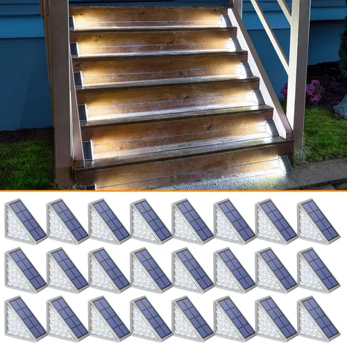 Miniatura 22 de NIORSUN Luces solares, impermeabilidad IP67, encendido/apagado automáticos, para escalones exterior, escalera, patio, porche, puerta delante, acera
