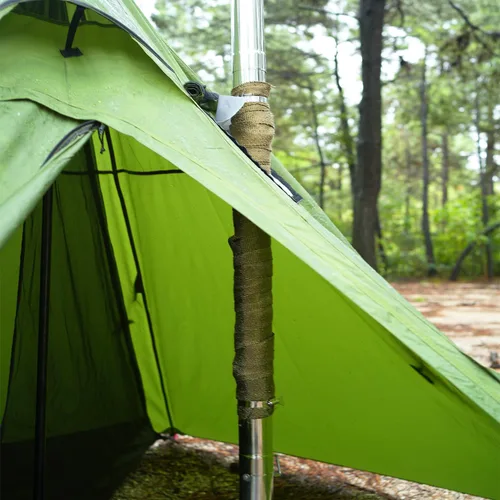 Miniatura 4 de Tubo de estufa engrosada para acampar 2.36 pulgadas de acero inoxidable 4 tubos de estufa 14.2 "/ 36 cm Estufa de tienda de campaña Chimenea Tubo