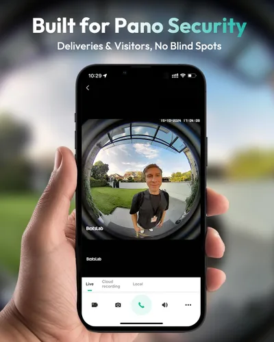Miniatura 2 de BOTSLAB Timbre de puerta inalámbrico, timbre de video de 5 MP con vista panorámica de 180°, campana de puerta alimentada por batería o con cable