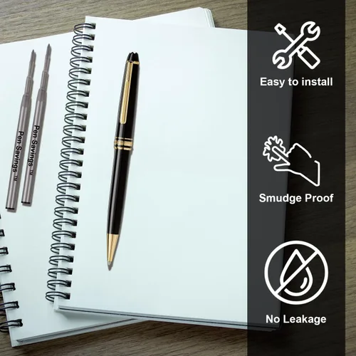 Miniatura 7 de Pen Savings - Paquete de 10 repuestos de bolígrafo compatibles con bolígrafos Montblanc Twist Style Ballpoint, punta media (paquete a granel) (negro)