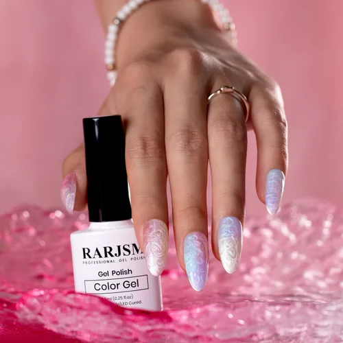 Miniatura 2 de RARJSM - Juego de esmaltes de uñas de gel perla, 6 colores: concha nacarada, purpurina, blanco, oro, rosa, verde, púrpura, con brillo de sirena