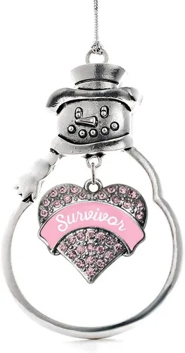 Miniatura 75 de Colgante de plata con diseño de Detroit con forma de corazón y muñeco de nieve con circonitas cúbicas