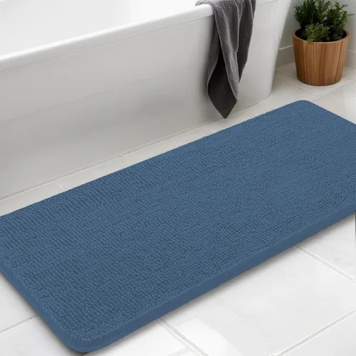Miniatura 45 de Alfombras de baño en forma de U, alfombras de baño de felpilla súper absorbentes y respaldo antideslizante de PVC fuerte para inodoros, lavables a