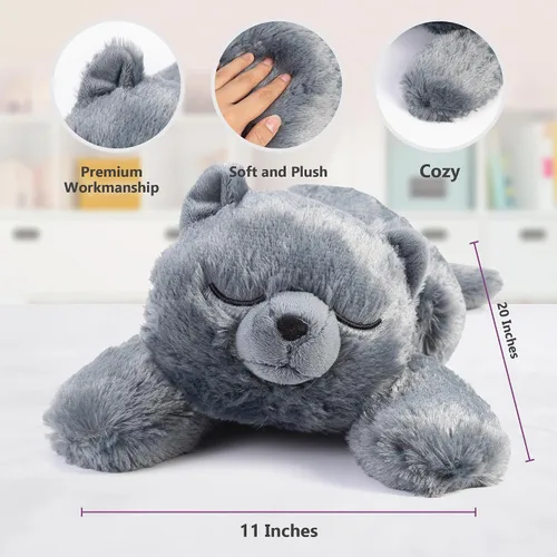 Miniatura 2 de Cuddle Buds Peluche de gato con peso de 3 libras para necesidades sensoriales, peluche grande de gato de 20 pulgadas, animales de peluche