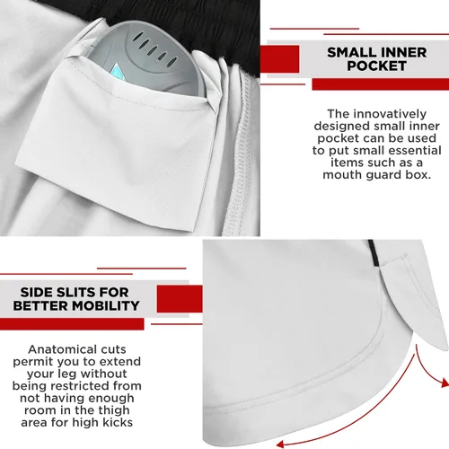 Miniatura 2 de RDX Pantalones cortos de MMA para entrenamiento y kickboxing Pantalones cortos de lucha para artes marciales, pelea de jaulas, Muay Thai, BJJ