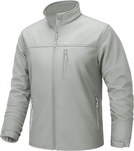 Miniatura 11 de TACVASEN Chaqueta ligera Softshell para hombre, con forro polar, impermeable, táctica, con cremallera, abrigo de invierno cortavientos casual