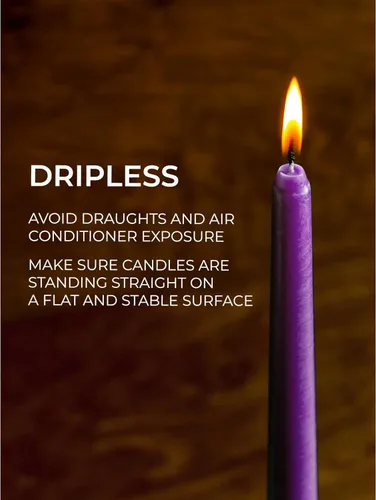 Miniatura 4 de CANDWAX - Velas cónicas de 14 pulgadas, juego de 4, velas altas para el hogar, ideales como velas de boda, color morado