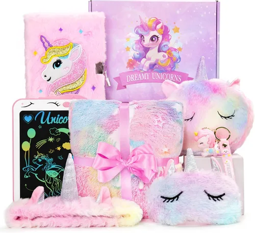 Jenria Regalos de unicornio para niñas, juguetes para niñas de 6 a 8 años, regalos de cumpleaños para niñas de 3, 4, 5, 6, 7, 8 años, cestas de