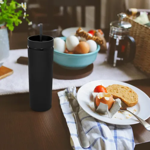 Miniatura 6 de Volhoply - Vaso delgado de plástico de 20 onzas con tapa y pajita, vaso de doble pared reutilizable para café helado de viaje, botellas de agua