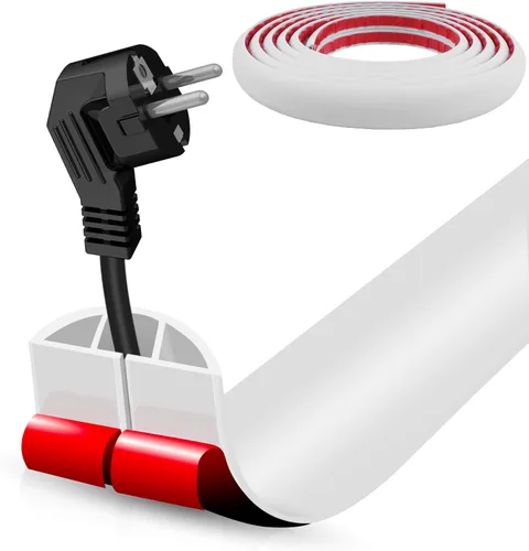 Miniatura 18 de Cubierta autoadhesiva para cables de suelo, gestión de cables de 3.3 pies, protector de tira de extensión para cables, evita tropiezos de cables